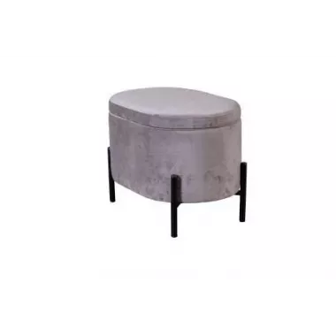Пуф Grand овальный, бархат серый 27