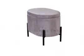 Пуф Grand овальный, бархат серый 27