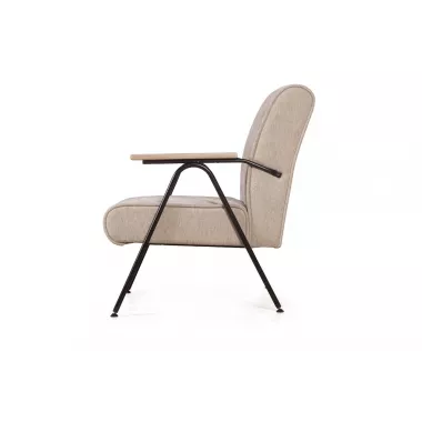 Кресло Andy с деревянными подлокотниками, шенилл Shantal beige