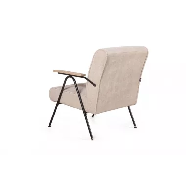 Кресло Andy с деревянными подлокотниками, шенилл Shantal beige