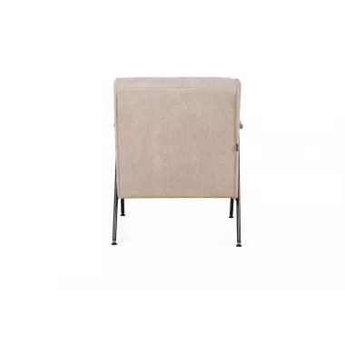 Кресло Andy с деревянными подлокотниками, шенилл Shantal beige