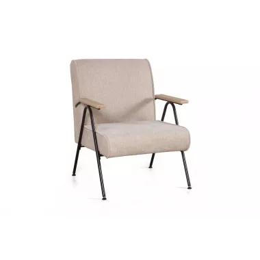 Кресло Andy с деревянными подлокотниками, шенилл Shantal beige