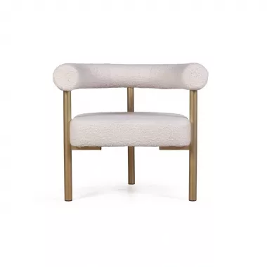 Кресло Biggi, букле Turin ivory / опоры золото