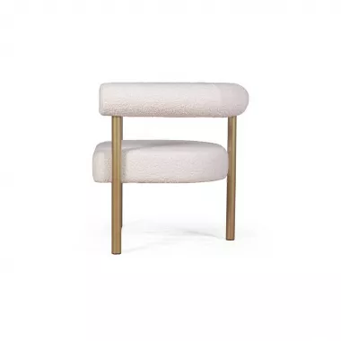 Кресло Biggi, букле Turin ivory / опоры золото