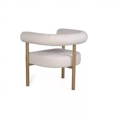 Кресло Biggi, букле Turin ivory / опоры золото