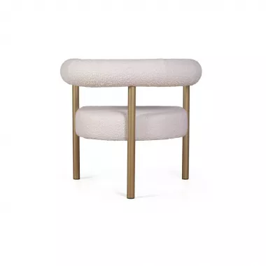 Кресло Biggi, букле Turin ivory / опоры золото