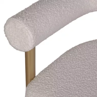 Кресло Biggi, букле Turin ivory / опоры золото