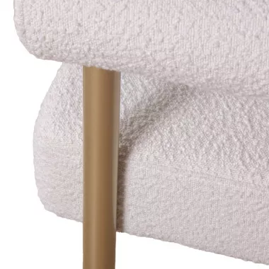 Кресло Biggi, букле Turin ivory / опоры золото