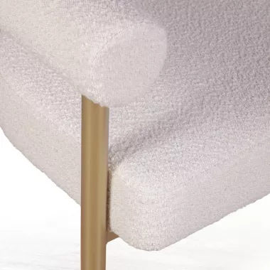 Кресло Biggi, букле Turin ivory / опоры золото