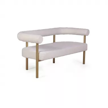 Диван Biggi, букле Turin ivory / опоры золото