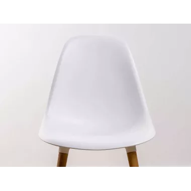 Стул Eames, (комплект 2 шт), пластик белый / опоры дерево